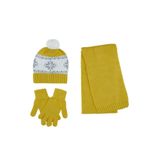 Panço Unisex Çocuk Sarı Atkı Bere Eldiven Set