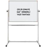 Panda 120 x 140 Cm Çelik Emaye Yüzey Mobil Yazı Tahtası 360° Dönerli
