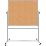 Panda 120 x 200 cm Mantar Pano Çift Taraflı 360° Dönerli Tekerlekli Ayaklı Alüminyum Çerçeveli