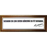 Panda 35X120 Cm Atatürk Köşesi Yaldızlı Lüks Çerçeveli Vecisöz Tablo