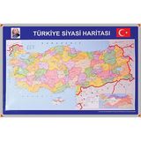Panda 401 Türkiye Siyasi Haritası Alüminyum Çerçeve 70x100 cm Renkli Detaylarla