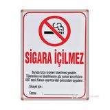 Panda 509 Sigara İçilmez Uyarı Levhası 50x70 cm Alüminyum Çerçeve ile Kırmızı Beyaz