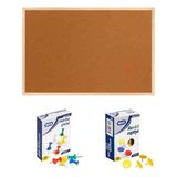 Panda 60 x 90 cm Kahverengi Ahşap Çerçeve Mantar Pano 1 Adet Düzenleyici Ürün PAN116