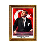 Panda 60X80 Cm Atatürk Köşesi Lüks Yaldızlı Çerçeveli Tablo