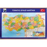 Panda 70 x 100 cm Türkiye Siyasi + Rulo Fiziki Çıtalı Harita 403 - Gri - 1 Adet