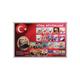 Panda 70X100 CM TÜRK BÜYÜKLERİ PORTRE TABLO PANO (Alüminyum Çerçeve)-PAN502