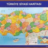 Panda 70X100 Cm Türkiye Siyasi + Fiziki Çıtalı Harita Tablo Pano
