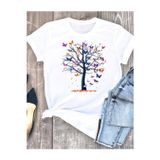 Panda Baskı Tekstil Ağaç Kelebek Baskılı Özel Tasarım Oversize Tshirt