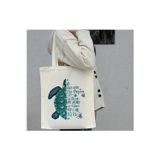 Panda Baskı Tekstil Kaplumbağa Baskılı Özel Tasarım 35×40cm %100 Pamuk Ham Bez Çanta
