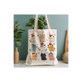 Panda Baskı Tekstil Kedi Baskılı Özel Tasarım 35x40 cm Bez Çanta Ham Bez %100 Pamuk
