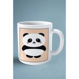 Panda Baskılı Kupa Bardak Çift Taraflı Kişiye Özel Çerçeveli Renkli Model 4
