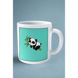 Panda Baskılı Kupa Bardak Çift Taraflı Kişiye Özel Çerçeveli Renkli Model 5