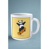 Panda Baskılı Kupa Bardak Çift Taraflı Kişiye Özel Çerçeveli Renkli Model 6