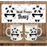 Panda Baskılı Porselen Kupa Bardak