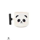 Panda Baskılı Siyah T Kulp Kupa Bardak hediyelabhediyelikeşya273
