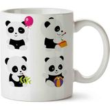 Panda Cutenes Porselen Kupa Bardak - Beyaz - 300 cc