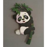 Panda Dekoratif Sarkaçlı Duvar Saati