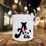 Panda Desenli A Harfi Baskılı Seramik Küllük
