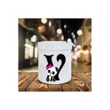 Panda Desenli V Harfi Baskılı Seramik Şık Küllük