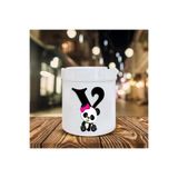 Panda Desenli Y Harfi Baskılı Seramik Şık Küllük