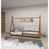 Panda Doğal Ahşap Bebek ve Çocuk Montessori Karyola Meşe Renk - 90 x 120 cm