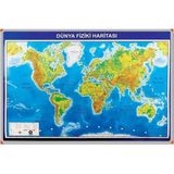 Panda Dünya Fiziki Haritası (Alüminyum Çerçeve) - Renkli - 70x100cm - Haritalar