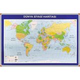 Panda Dünya Siyasi Haritası (Alüminyum Çerçeve) - Renkli - 70x100cm - Haritalar