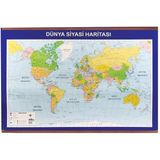 Panda Dünya Siyasi ve Fiziki Haritası (Çıtalı) - Renkli - 70x100cm - Haritalar