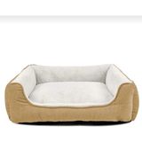 Panda group Peluş Köpek Yatağı-Silinebilir -Yıkanabilir-Orta Irk-Pofuduk Peluş Kahve mınder - 65 x 55 cm