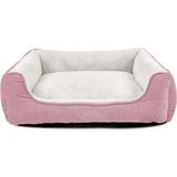 Panda group Peluş Köpek Yatağı-Silinebilir -Yıkanabilir-Orta Irk-Pofuduk Peluş Pembe Minderi - 65 x 55 cm