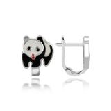 Panda Gümüş Çocuk Küpesi