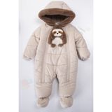 Panda İçi Peluş Patikli Kar Kapüşonlu Kışlık Kız Erkek Bebek Astronot Tulum Kozmonot Mont Çocuk