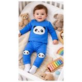 Panda Nakışlı 2’li Bebek Eşofman Takımı | Penye Kumaş, Yumuşak ve Rahat Tasarım (6-9-12-18 Ay) - 12 Ay - İndigo
