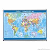Panda Pan 404 Alüminyum Çerçeve Dünya Siyasi Haritası (70x100 Cm)