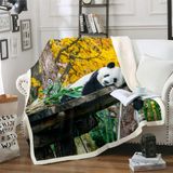 Panda Sherpa Battaniye Dev Panda Polar Battaniye Sevimli Hayvan Peluş Battaniye Çekyat Panda Ayı Bulanık Battaniye King 200 x 227 cm