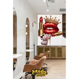PANDA SOKAĞI Güzellik salonu dudak ,ayakkabı ve ruj duvar sticker kendinden yapışkanlı