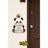 PANDA SOKAĞI Panda Zile Basmayınız Kapı Süsü – Bebek Uyuyor Ahşap MDF UV Baskı 13x11 cm