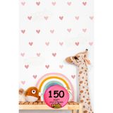 PANDA SOKAĞI Soft Pembe Kalpler Oda Süsleme Dekoratif Sticker 150 ADET Çocuk Odası Kalp Sticker Seti