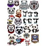 Panda Sticker Set-13 21 Parça Telefon, Tablet, Defter, Laptop Sticker