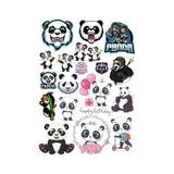 Panda Sticker Set-14 17 Parça Telefon, Tablet, Defter, Laptop Sticker