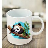 Panda Tasarımlı Kupa Bardak - Seramik Çay, Kahve Hediyelik Bardağı - Krem - 1 Adet