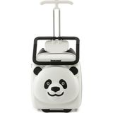 Panda Tasarımlı Oturulabilir Çocuk Valizi – Düşme Engelleyici, Seyahat Tipi Bavul - Beyaz