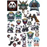 Panda Temalı Sticker -1 19 Parça Telefon, Tablet, Defter, Laptop Sticker