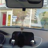 Pandalı Model Metal Yıldız Dikiz Ayna Süsü Siyah Tüylü