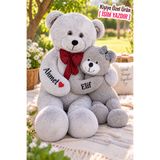 Pandamkee 2’li Anne ve Yavrulu Peluş Ayı Seti – 80 cm Büyük Peluş Ayı ve 50 cm Küçük Peluş Ayıcık