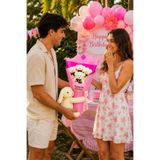 Pandamkee Sevgiliye Özel Romantik Peluş Ayıcık Buketi ve Yanında Sevimli Tavşan Hediyesi