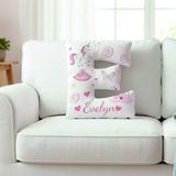 Pandart Baş Harfiyle Şekilli Isme Özel Şekilli Yastık - 40 x 30 cm - 02A-Beyaz