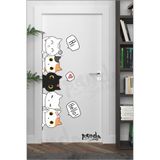 Pandas Sevimli Kediler Kapı Duvar Çocuk Odası Sticker