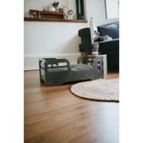 Pandogo Kedi Yatağı Ahşap Siyah Mermer Renk Model 4 - Siyah - Beyaz - Standart