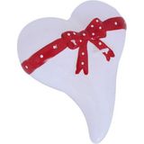 Pandoli Fiyonklu 1 Adet Beyaz Renk Kalp Şekilli Mum 10 cm - Renkli